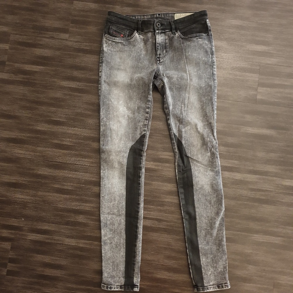 Diesel Jean Gray Black Stretch Skinny pants w 28